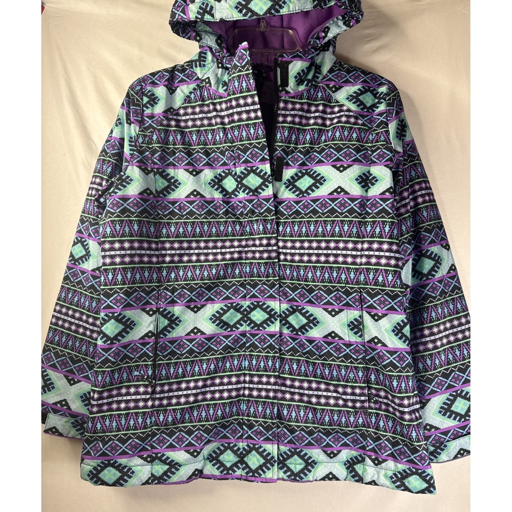 Girls The Children's‎ Place Hooded Puffer Jacket XXL 16 Aztec Geometric